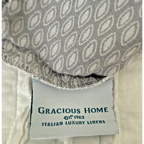 Gracious Home King Pillowcase 100% Egyptian Cotton Gray Luxury Made in Italy - Picture 5 of 7